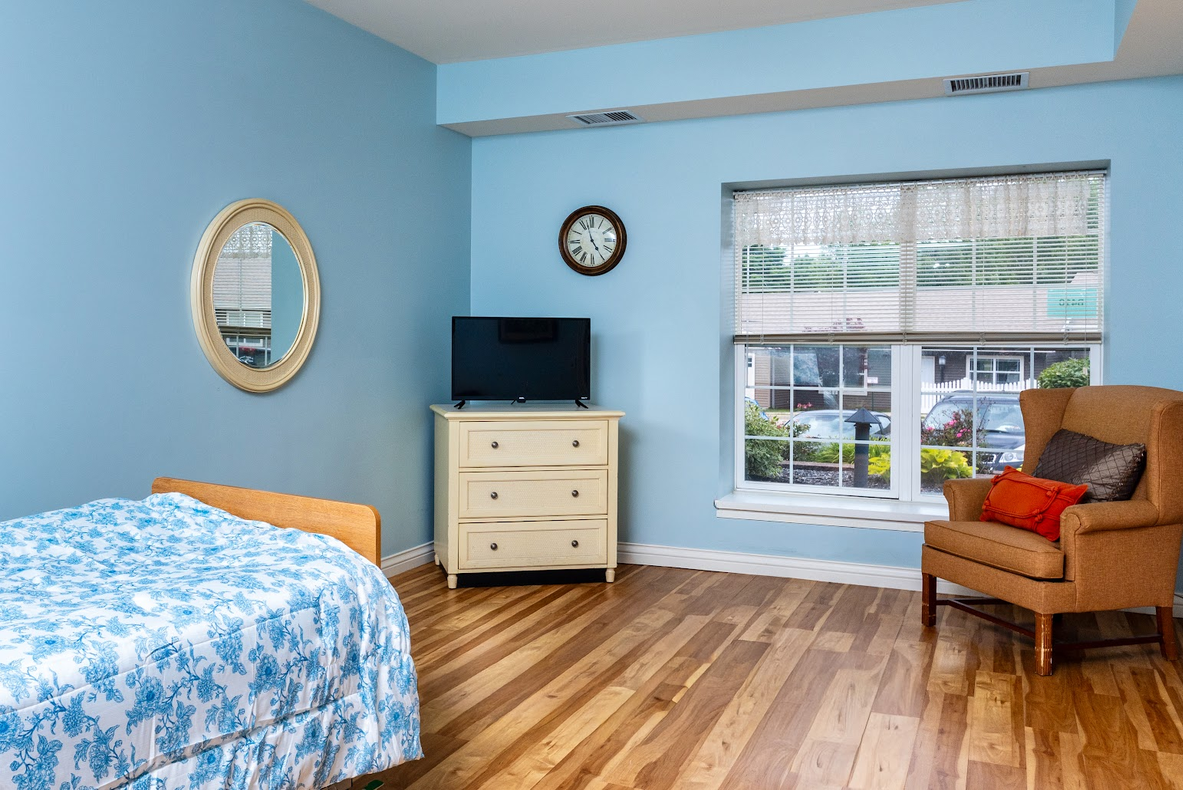 Blue Minimalist Memory care Room